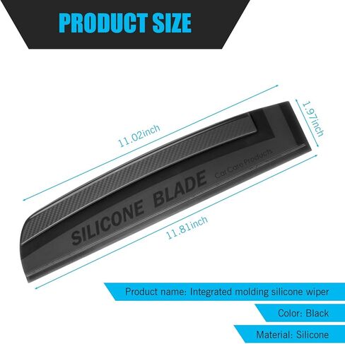 قطعة واحدة من ممسحة نافذة السيارة، شفرة ممسحة الزجاج الأمامي، ممسحة سيليكون من قطعة واحدة، عالمية لمعظم السيارات (أسود) in Kuwait