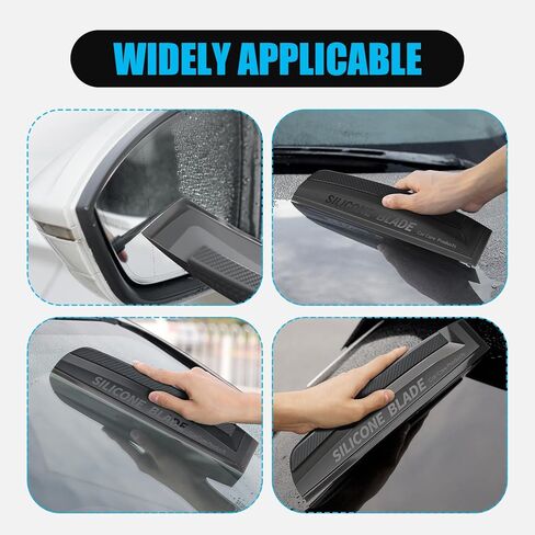قطعة واحدة من ممسحة نافذة السيارة، شفرة ممسحة الزجاج الأمامي، ممسحة سيليكون من قطعة واحدة، عالمية لمعظم السيارات (أسود) in Kuwait