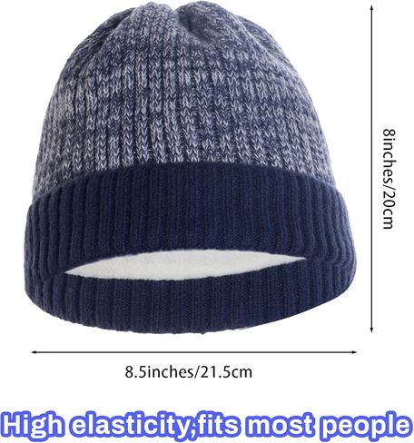 قبعة شتوية للرجال والنساء، قبعة دافئة محبوكة للطقس البارد للجنسين، قبعة عادية بأساور in Kuwait