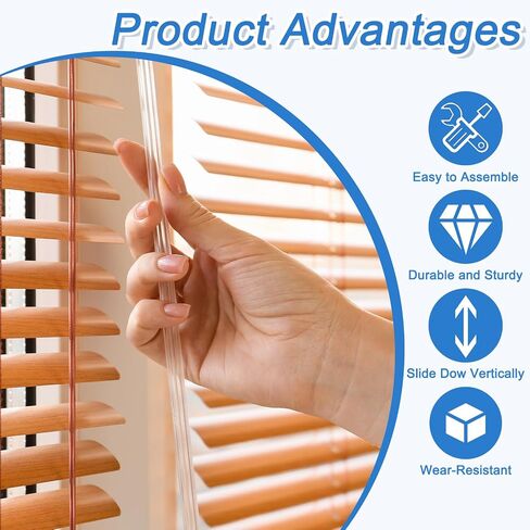 uxcell Blind Wand Replacement with Hook,3Pcs 21" Long Acrylic Blind Tilt Wand with Hook and Grip, Vertical Blind Rod Stick for Window Blind Stick Wand Opener (Transparent) in Saudi Arabia