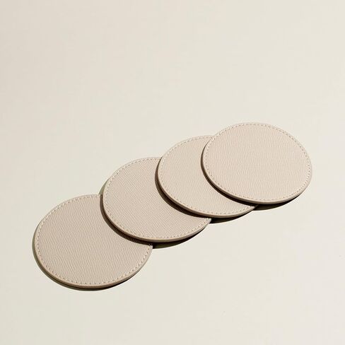 OLETHA Drink Coasters Set of 4 - Aesthetic Coaster for Coffee Bar, Dining Table, Office Desk - Ivory in Saudi Arabia