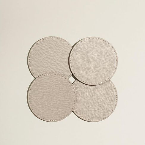 OLETHA Drink Coasters Set of 4 - Aesthetic Coaster for Coffee Bar, Dining Table, Office Desk - Ivory in Saudi Arabia
