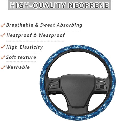 Love Fruit Strawberry Car Steering Wheel Cover Auto Steering Wheel Protector Anti-Slip Elasticity and Breathable Car Accessories Universal 15 Inch for Cars SUV Sedan Vans Trucks in Saudi Arabia