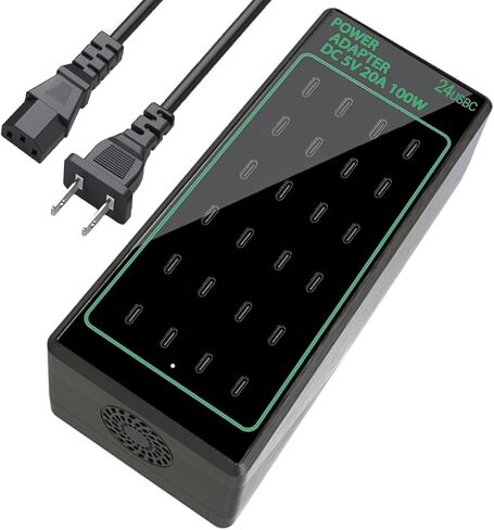 شاحن USB C، محطة شحن USB بقدرة 50 وات لأجهزة متعددة، شريط محور الطاقة 10 منافذ، قاعدة شحن ذكية متوافقة مع iPhone/Google/الكمبيوتر اللوحي والمزيد in Saudi Arabia