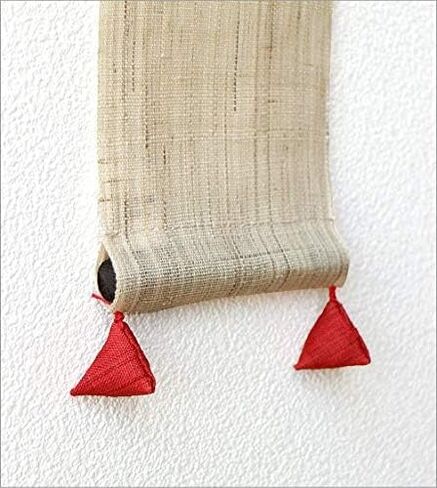 Japanese Wall Tapestry Hanging Scroll (Tsubaki) Mini Long and Narrow, Approx. 3.9 x 23.6 inches (10 x 60 cm), Linen Fabric, Tapestry, Wall Scroles, Interior, Display, Japanese ModernMade in Japan Linen 100% Japanese Asian Oriental Room Bedroom in Saudi Arabia