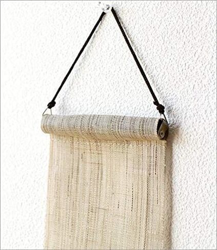 Japanese Wall Tapestry Hanging Scroll (Tsubaki) Mini Long and Narrow, Approx. 3.9 x 23.6 inches (10 x 60 cm), Linen Fabric, Tapestry, Wall Scroles, Interior, Display, Japanese ModernMade in Japan Linen 100% Japanese Asian Oriental Room Bedroom in Saudi Arabia
