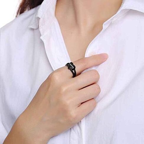 Stainless Steel Heart Shape Black Urn Ring for Ashes Keepsake Cremation Memorial Jewelry in Saudi Arabia