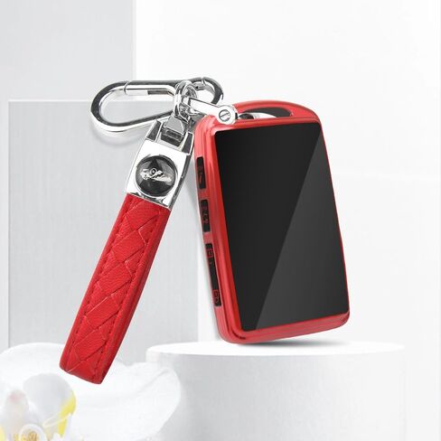 QBUC for Mazda Key Fob Cover Case with Keychain,Compatible with 2019-2023 Mazda 3, Mazda 6, Mazda 3 Hatchback,2020-2023 Mazda CX-5, CX-9, CX-30 Smart Key(Red) in Kuwait