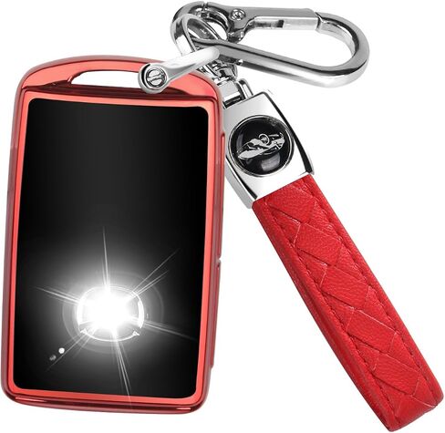 QBUC for Mazda Key Fob Cover Case with Keychain,Compatible with 2019-2023 Mazda 3, Mazda 6, Mazda 3 Hatchback,2020-2023 Mazda CX-5, CX-9, CX-30 Smart Key(Red) in Kuwait