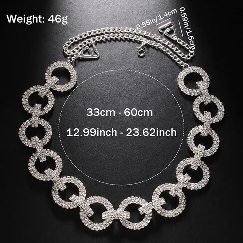 Sparkly Rhinestone Bra Straps Shinny Crystal Round Underwear Strap Bra Chain Festival Rave Nightclub Party Shoulder Straps Replacement Lingerie Straps 1 Pair (Silver) in Kuwait