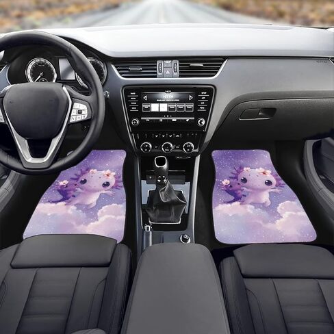 4pcs Carpets Car Floor Mat, Purple Rose Vintage Pattern Auto Interior Decorative Durable Floor Mat, All Weather Heavy Duty Non-Slip Car Floor Mats in Kuwait