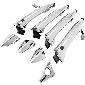 Chrome Exterior Door Handle Compatible with 2011-2016 Elantra Sedan (with Smart Entry System) Front Rear Left Driver & Right Passenger Side Set of 4