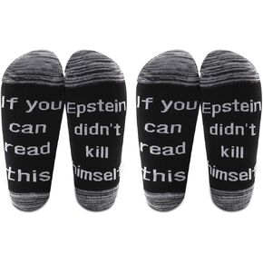 LEVLO Funny Conspiracy Socks If You Can Read This Epstein Didn't Kill Himself Socks Husband Christmas Socks