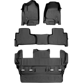 SMARTLINER Custom Fit Floor Mats 3 Row Liner Set Black Compatible with 2015-2020 Chevrolet Tahoe/GMC Yukon