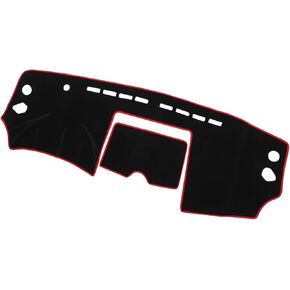 ACROPIX Car Dashboard Cover Compatible for Nissan Rogue 2008-2013, Protective Polyester Red Center Console Interior Trim Dash Cover Mat Pad Car Parts