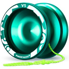 MAGICYOYO V3 Responsive Yoyo for Kids 8-12 , Professional Yoyo for Adult, Dual Purpose Metal Yoyo with KK Bearing + 12 Yoyo Strings, Bearing Removal, Axle, Yo yo Case (Blue Glod Splash)