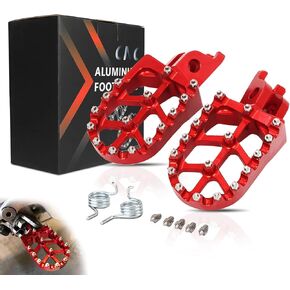 JFG RACING Dirt Bike Foot Pegs,CNC Motorcycle Rest Pedal Footpegs for CR125 CR250 02-11/CRF150R 07-24/CRF250R 04-24/CRF300L 21-24/CRF450R 02-24/CRF250X 04-17/CRF250RX 19-24/CRF450RX CRF450X-Red