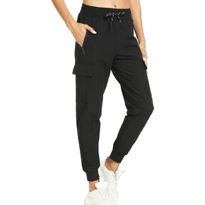 Cargo Joggers for Women with 4 Pockets, Lightweight Quick Dry Soft Tapered Athletic Pants for Womens Hiking Camping Travel