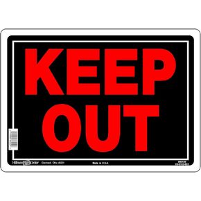 Hillman 848651 Keep Gate Closed Sign, White and Red Aluminum Metal, 10x14 Inches 1-Sign