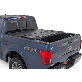Rough Country Hard Low Profile Tri-Fold Truck Bed Tonneau Cover for Ford F-150 (2015-2020) - Fits 5'7" (67.1") Bed