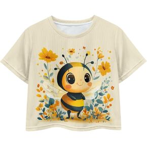 Kids T Shirt Short Sleeve Crop Tops Summer Clothes Pullover Tees Shirt for Girls 5-14Y