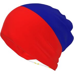 Cute Philippines Flag Multifunction Beanie Hat Slouchy Philippines Sun and Star Scarf Soft Stretch Skull Cap for Men Women
