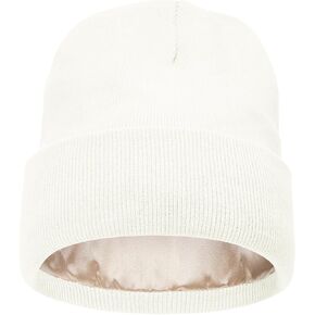 Zando Unisex Beanie Hat Satin Lined Beanie for Women Soft Warm Knit Winter Hats for Women Fashionable Mens Skull Beanies Hats