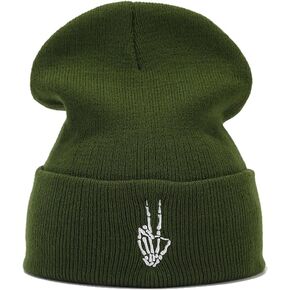 Quanhaigou Beanie Hats for Men Women,Unisex Warm Skull Knit Hat Slouchy Cap