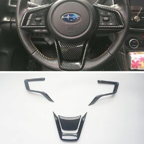 Sport Carbon Fiber Print Steering Wheel Trim For Subaru Forester Crosstrek Ascent Outback Legacy (Carbon Fiber 4PCS)