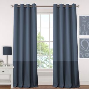 Elrene Home Fashions Madeline Juvenile Teen or Tween Grommet Window Curtain Drape, 52 in x 95 in (1 Panel), Navy