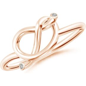 ANGARA Natural Diamond Love Knot Ring for Women in 14K Solid Gold | Birthday, Engagement, Anniversary, Wedding Jewelry Gift for Women