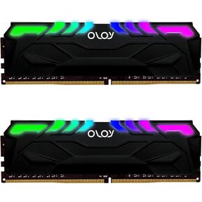 OLOy DDR4 RAM 32GB (2x16GB) White Owl Aura Sync RGB 3600 MHz CL18 1.35V 288-Pin Desktop Gaming UDIMM (MD4U1636181BHVDA)