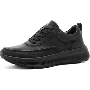 XPACS Men's Orthopedic Leather Dress Walking Shoes: Comfortable Plantar Fasciitis Fashion Sneakers with Arch Support, Casual Business Orthotic Thick Sole Sneakers for Foot and Heel Pain Relief