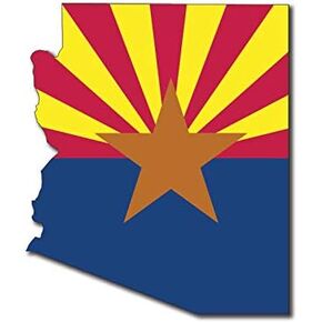 Arizona Shaped State Flag Sticker, United States Vinyl, Flag of Arizona Decal for Cars, Trucks, Laptops, and Water Bottles, Made in The USA (3 x 3.5 inch)