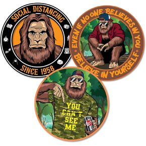 USA American Sasquatch Bigfoot Bumper Sticker Decal Bundle Pack for Cars, Cups, Laptops, Coolers (3")