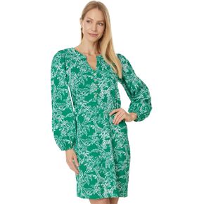Lilly Pulitzer, Womens, Emery Dress, Fiddle Leaf Green Safari Party, XX-Large