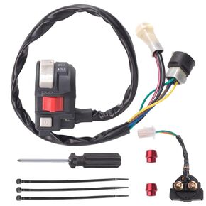 Left Handlebar Control Engine Start Run Off Headlight Switch and Starter Solenoid Relayfor Yamaha Big Bear 350 Warrior 350 Moto-4 225/250/350 PRO-4 Terra Pro YFM225/250/350 YFP350