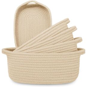 5-Piece Storage Basket Set - Durable Cotton Rope Storage Bins for Bathroom, Kitchen, Nursery, and Living Room Organization - Multi-Use Baskets for Shelves, Clothes, Towels and Laundry