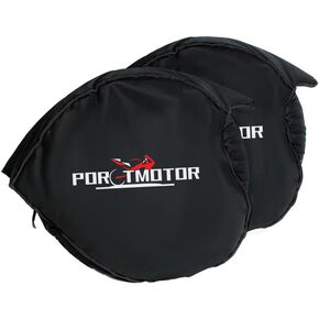 Motorcycle Wheel Wind Stopper for Tire Warmer Wind Protector Set for Front and Rear Wheels Windstop Tyre Cover Windbreak Tire Cover Case 17 inch in Black