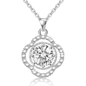 Moissanite Necklace for Women, 0.3-1 CT Adjustable 925 Sterling Silver Pendant Necklace with GRA Certificate, Moissanite Pendant Necklace for Women for Mom Wife Women Jewelry Box Packed Gifts