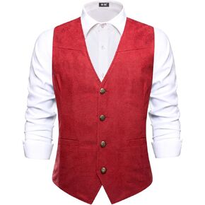 Hi-Tie Men's Suit Vest Tailored Collar Single Breasted Slim Fit Retro Dress Waistcoat for Wedding Party Tuxedo Formal in Kuwait