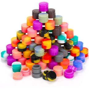 Bekith 100Pcs 2ml Silicone Wax Containers Non-Stick Multi Use Storage Jars, Oil Concentrate Jars for Home Kitchen Travel, Assorted Colors