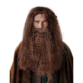 MCJC Realistic brown Wizard Beard and Wig - Halloween Funny Adult Wizard Beard and Wig Costume Accessories(Brown)