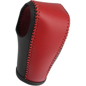 ACROPIX Black and Red Car Interior Faux Leather Gear Shifter Shift Knob Cover Transmission Shift Boot Lever for Honda HR-V 2016-2021 Red Stitches Car Parts