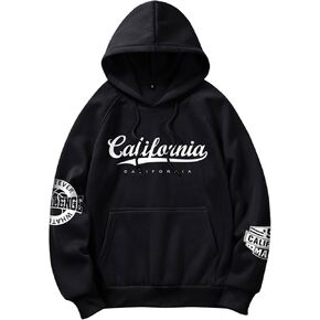 Verdusa Men's Vintage Sweatshirts Street Hoodie Graphic Long Sleeve Hooded Sweatshirt with Pocket