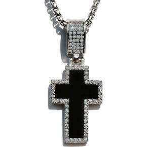 Gorgeous Cross Necklace for Men Women, Hip Hop Jewelry, 316L Stainless Steel Pendant Necklace, 23inch Chain, Come Gift Box