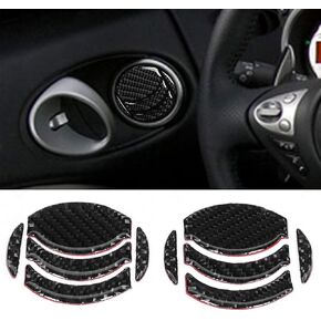 Acouto Carbon Fiber Door Air Vent Trim for Nissan 350z 2006-2009 Car Interior Door Air Condition Outlet Vent Trim Cover Decoration Accessories