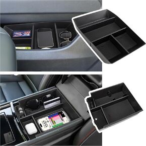 Center Console Organizer Compatible with 2024-2025 Chevy Traverse/2024-2025 GMC Acadia Accessories, 2PCS Armrest Storage Tray and Armrest Bottom Tray Storage Box for Sunglasses