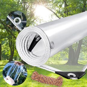 Clear PVC Vinyl Tarp Clear Tarps，Waterproof Clear with Grommets Clear Tarps Heavy Duty Waterproof， Transparent Waterproof raincloth for Roofs （3' x 6'）