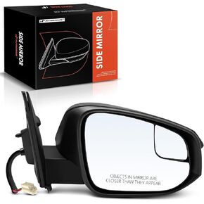 A-Premium Passenger Side Power Door Mirror - Compatible with Toyota RAV4 2016 2017 2018 - Non-Heated Manual Folding Textured Black Outside Rear View Mirror w/Blind Spot Glass - Replace# 879100R200